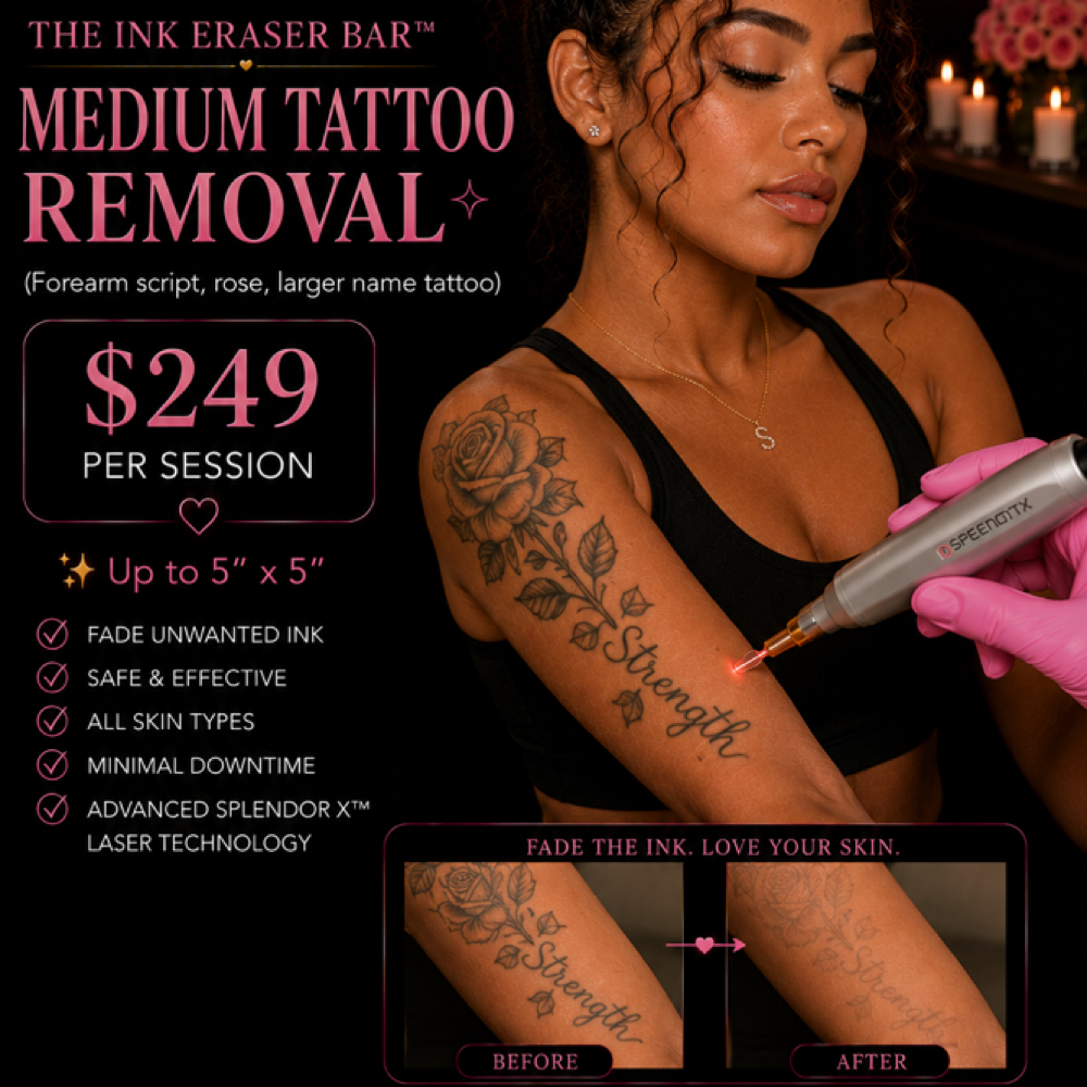 Medium Tattoo Removal at Silk Society Beauty Bar in Houston, TX