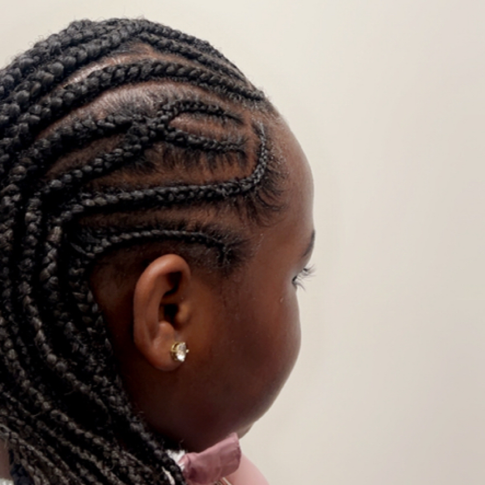 Kids cornrows at G'Nels  Braids Studio in LYNNWOOD, WA