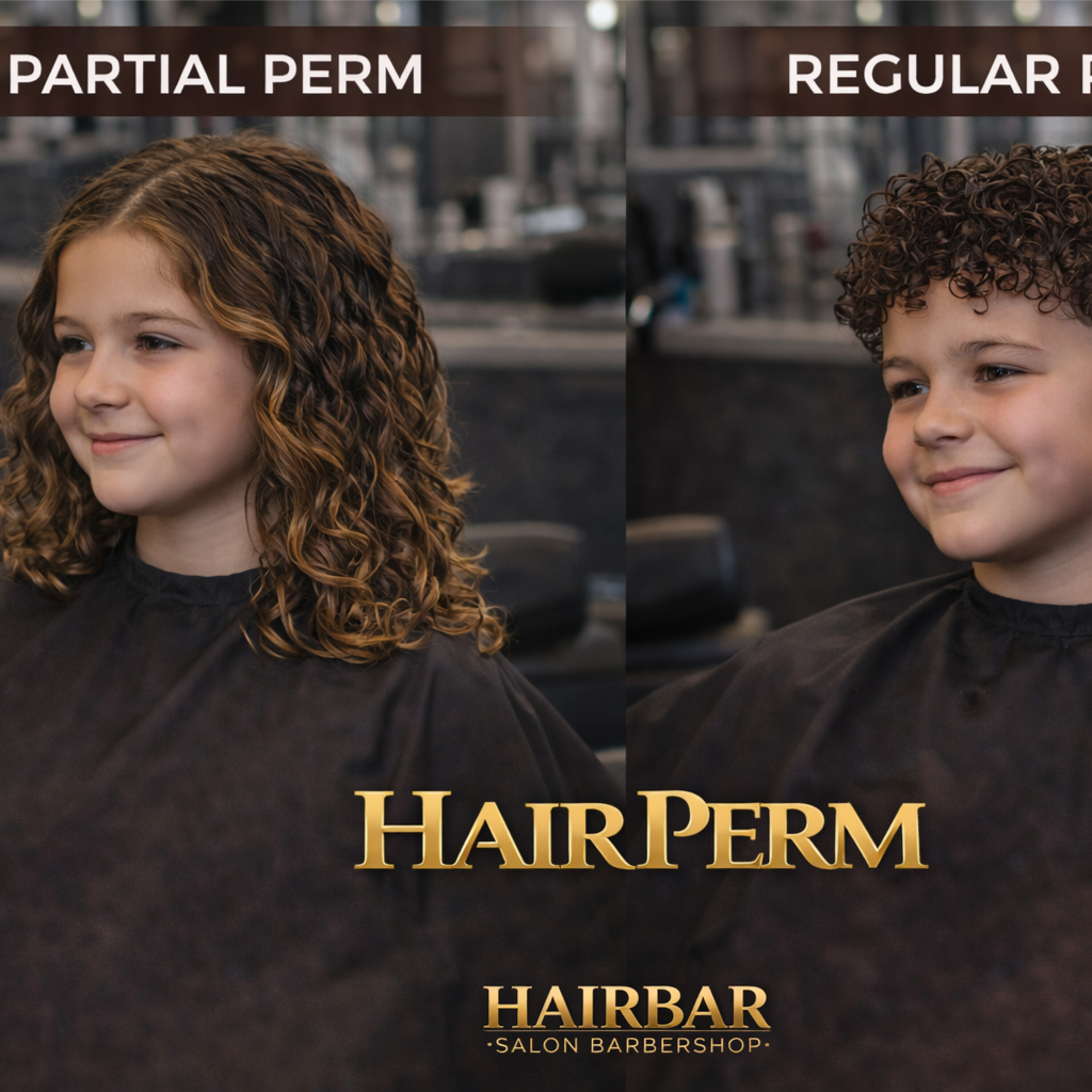 Kids Perm (Partial) at HairBar Salon BarberShop in Cross Roads, TX
