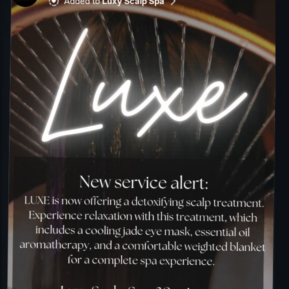 Luxy Scalp Spa & Blow Dry at Luxe Beauty Co in Fairless Hills, PA