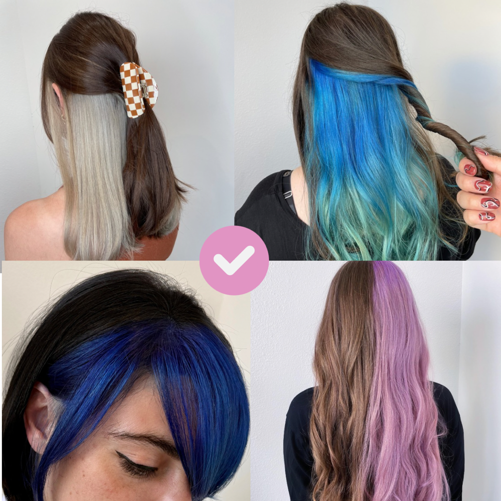 🌈Peekaboo/Block/Split Dye - NO CUT