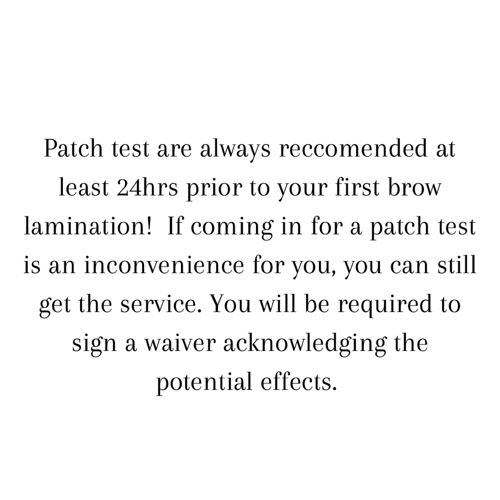 Brow Lamination Patch Test