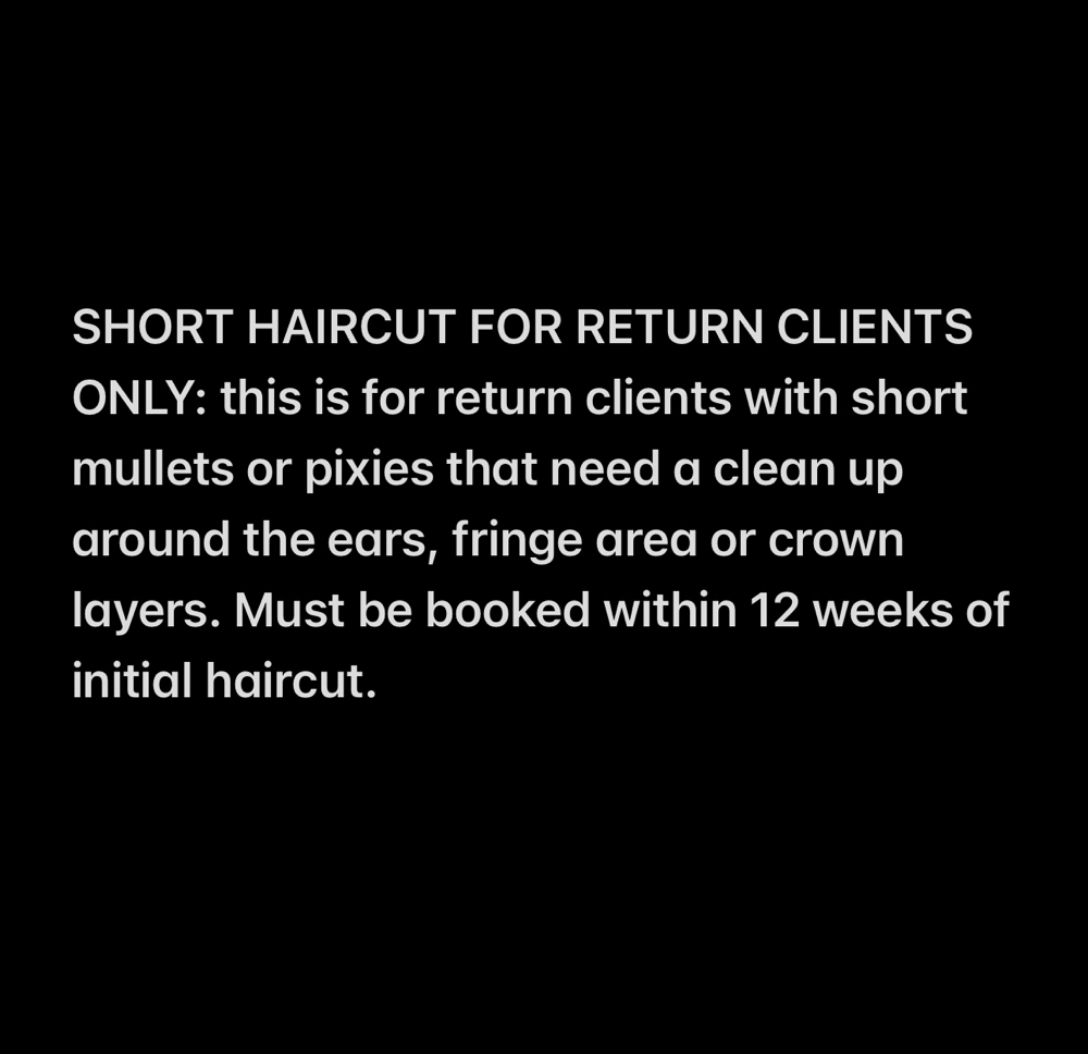 Short Haircut return clients only