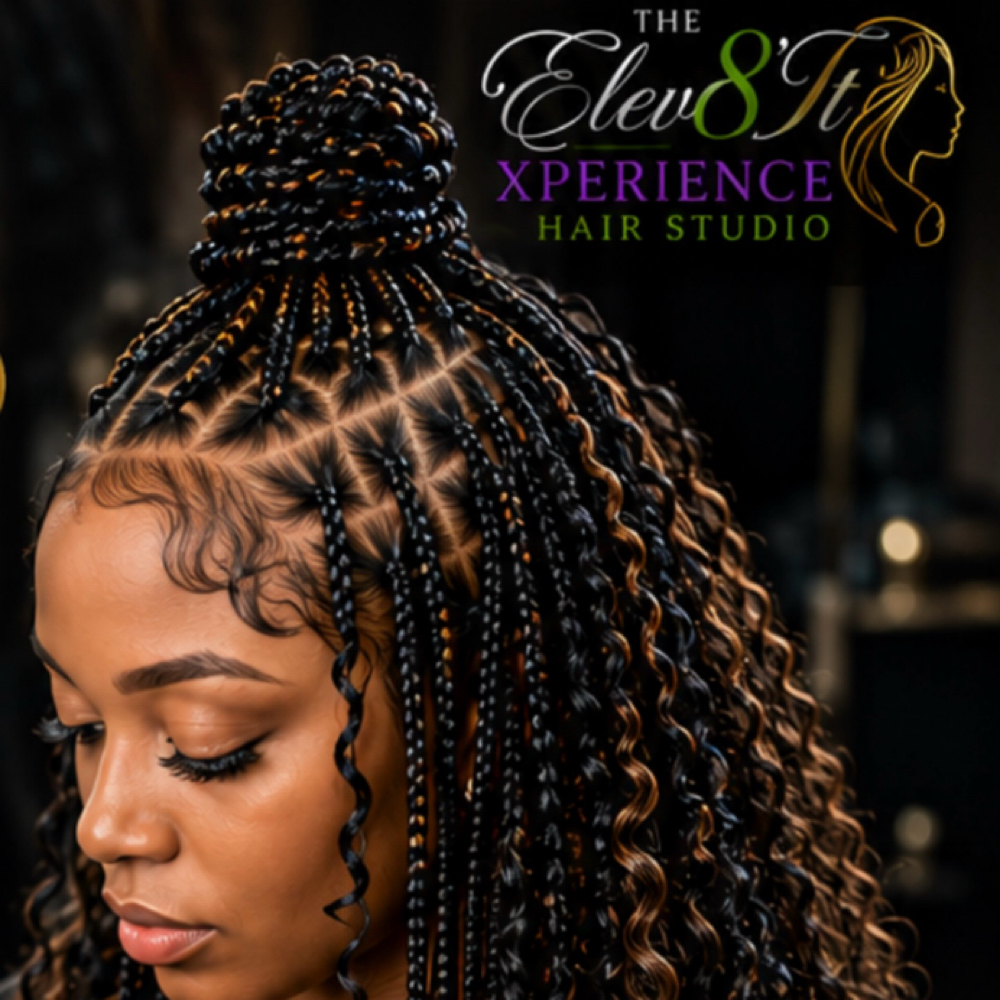 Luxury Boho Braids Over Locs at The Elev8’It Xperience Hair Studio,LLC in Mansfield, LA