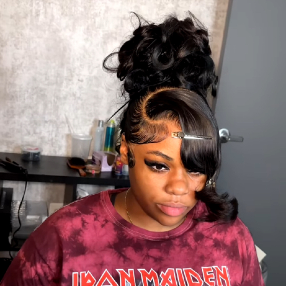 Double Frontal Updo at Thee Hair Project in Riverdale Park, MD