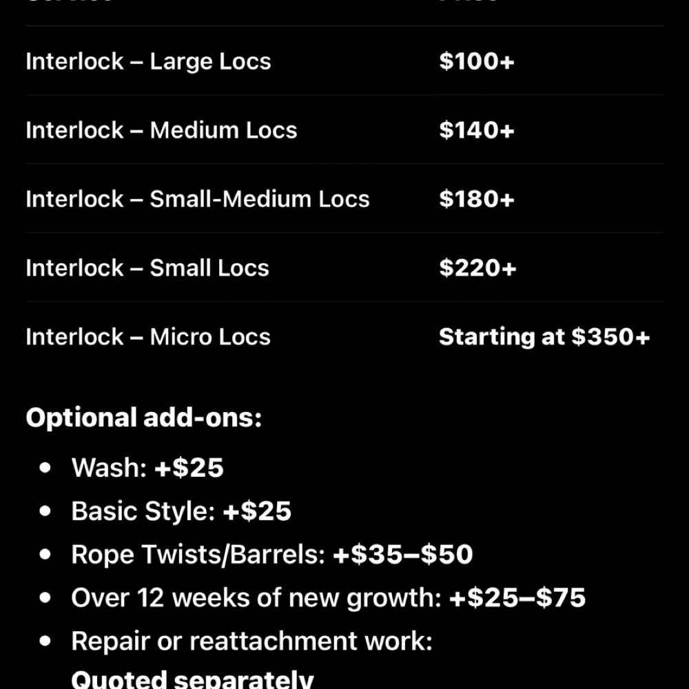 Interlocking at KDesignz Locs & Kutz in Richlands, NC
