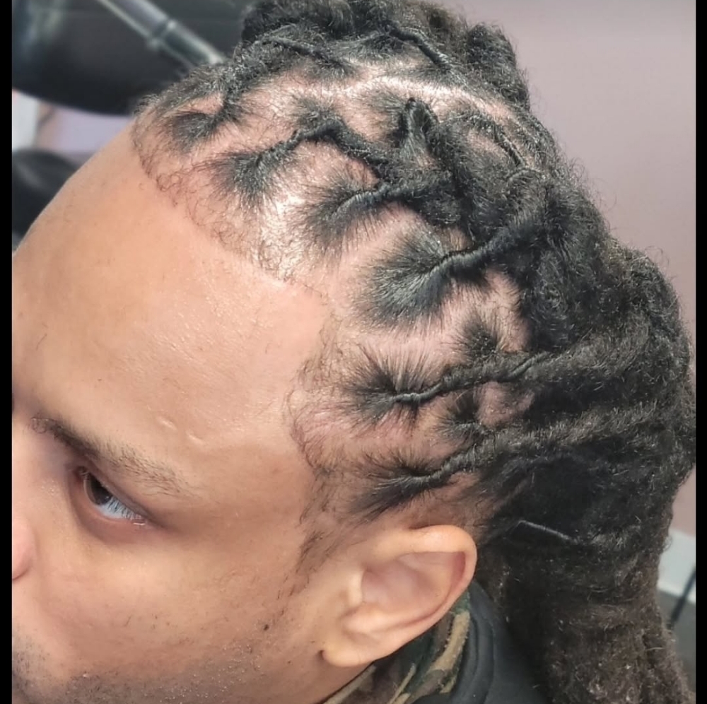 Two Fishtail Loc Braids Going Back