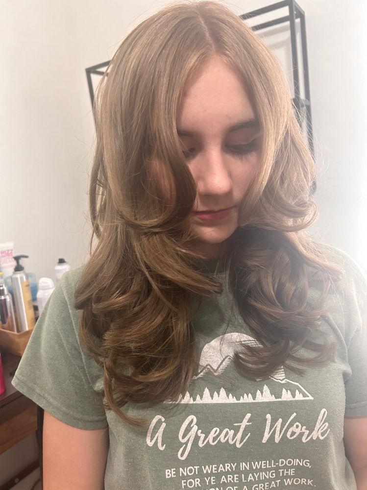 12 And Under Kids Cut/blowdry Style