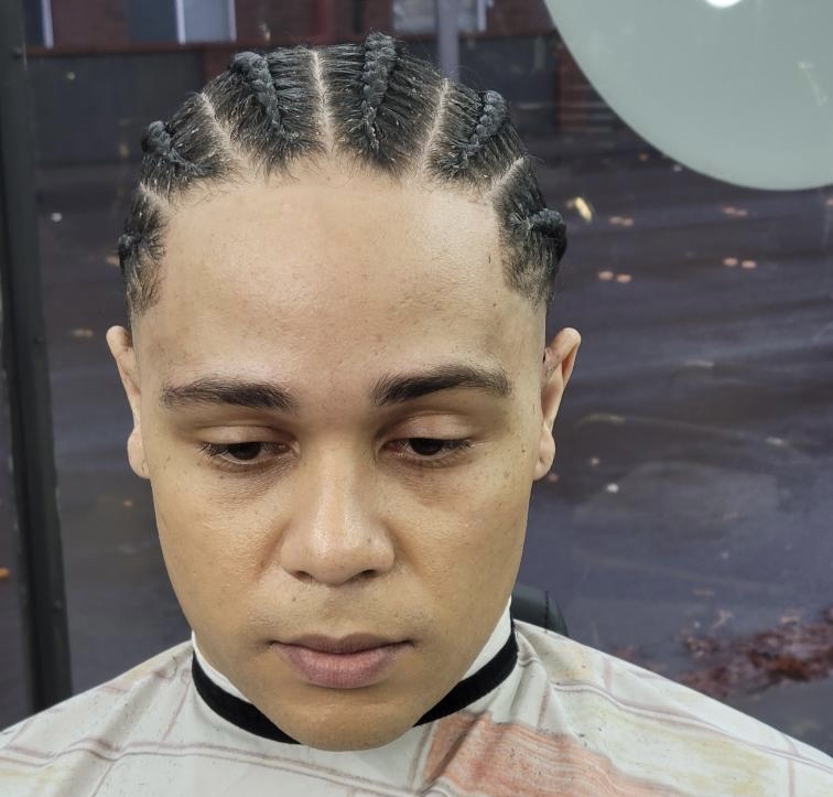 6 Men straight back stitch braids