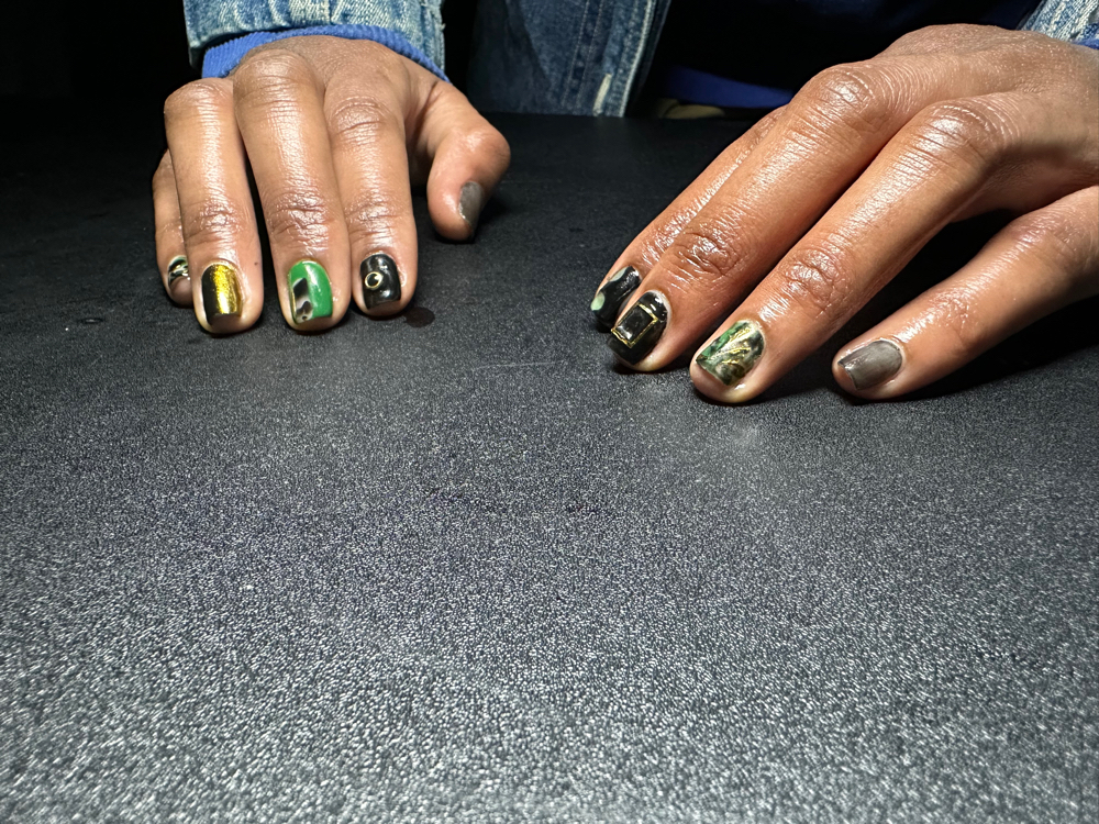 Freestyled Gel Mani at Malayzian Stylez in Hammond, IN