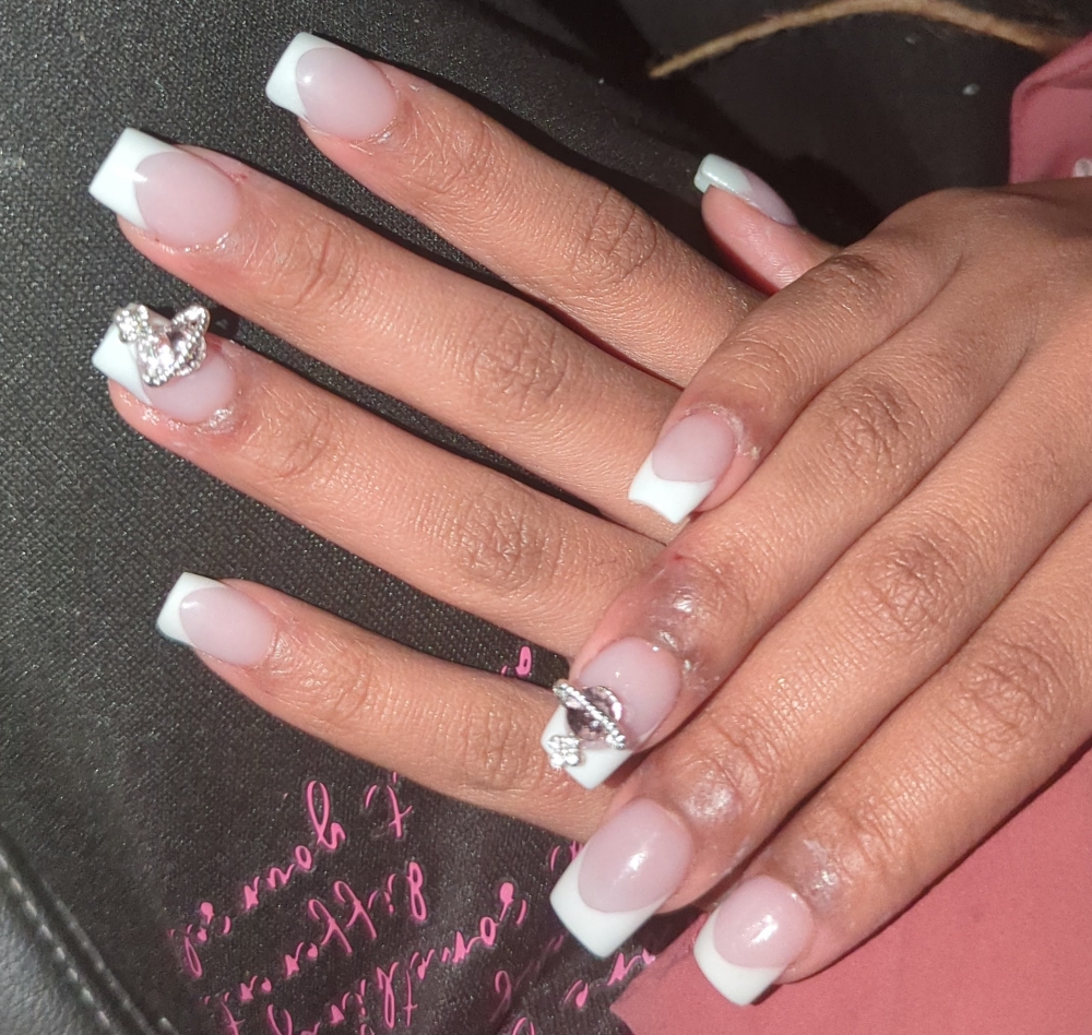 French tip polygel extensions