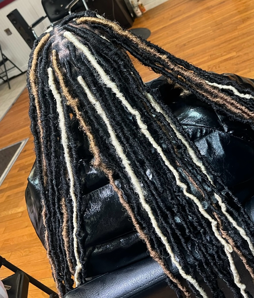 Multi colored faux locs