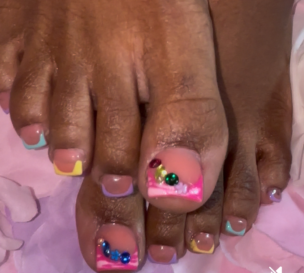 Pedicure With Full Acrylic Toes at Bee U Creations by Lisa in Warren, OH