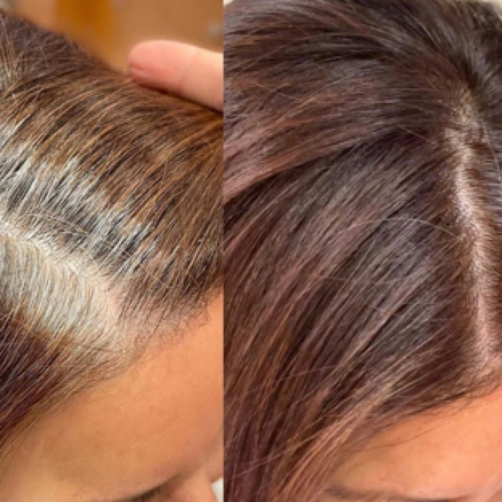 Grey Coverage Root Touch Up at Colored and Cut by Cait in Goldsboro, NC
