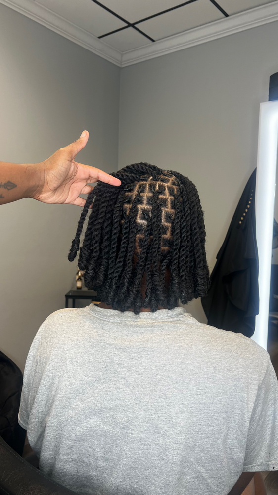 Cuban/Invisible Twist Over Locs