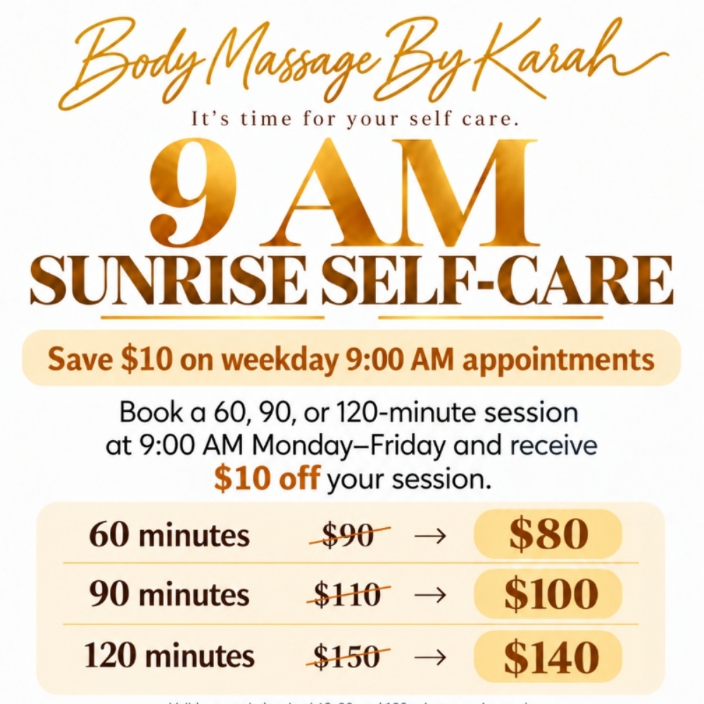 9AM●$10 OFF at Body Massage By Karah in Desoto, TX