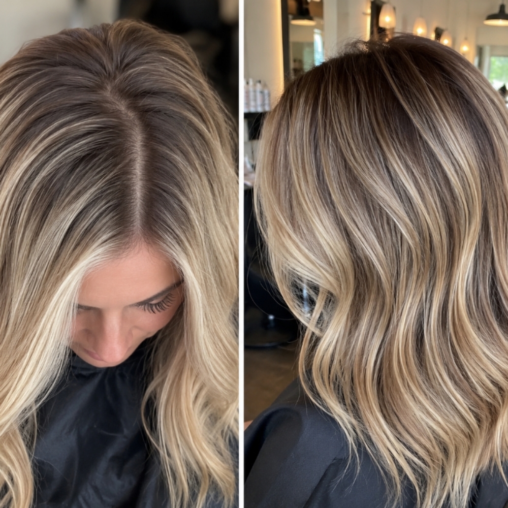 Root Color + Partial Highlights at Ella Rose Salon and Spa in Carbondale, CO
