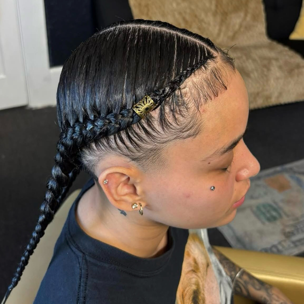 Whole Head 2 Braids at Juicy Braidz in San Diego, CA