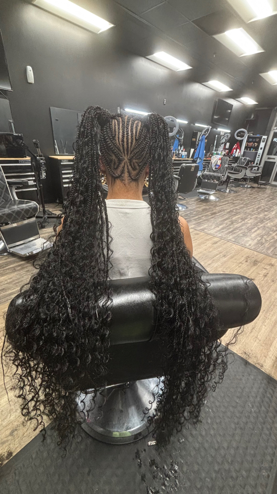 2 Braided Boho Ponytails at Yourfavorite hairbraider in Spanaway, WA