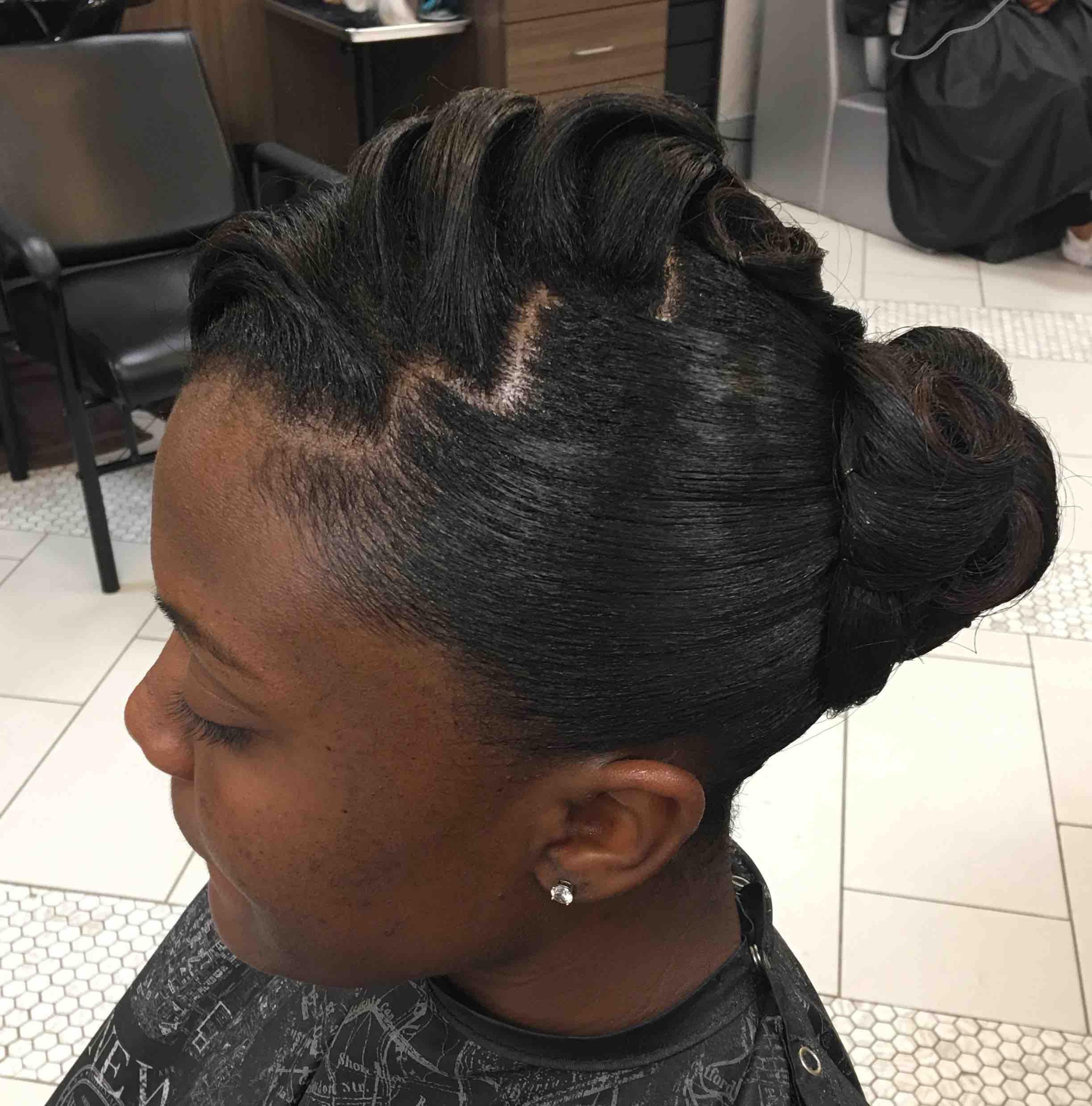 Press Ponytail (W/O Weave)