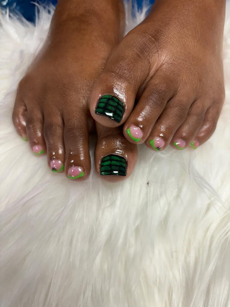 Acrylic Toes All W/ Pedicure