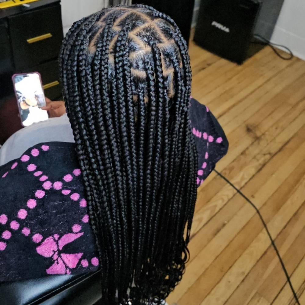 Large knotless braids at HairByQweenCoda in Bridgeport, CT