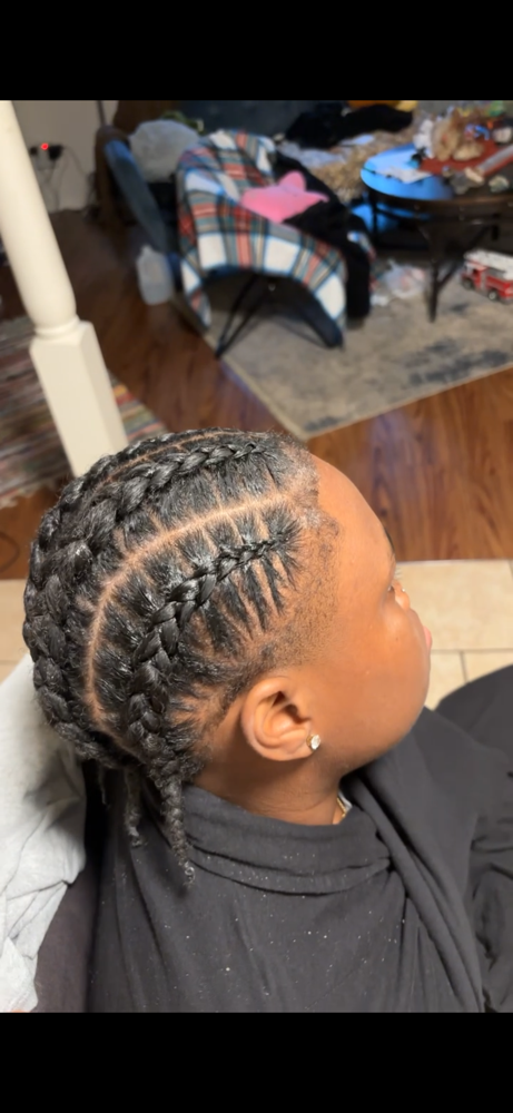 4 mens/natural scalp braids