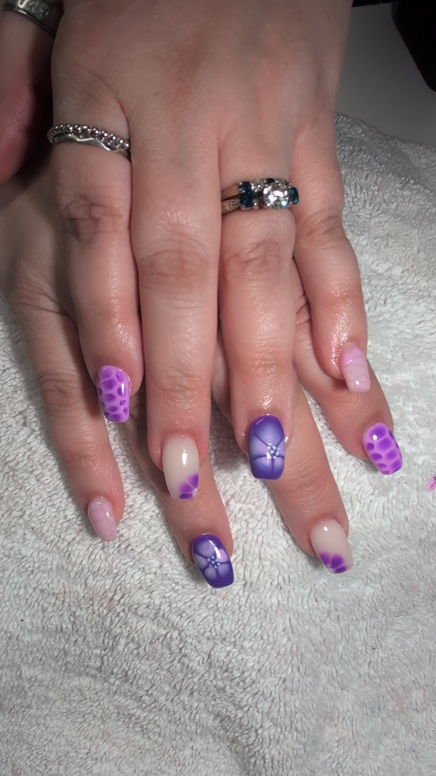 Watercolor Nail Art Design at Tips to Toes Nail Studio & Bekah’s Beauty Bar in Hooksett, NH