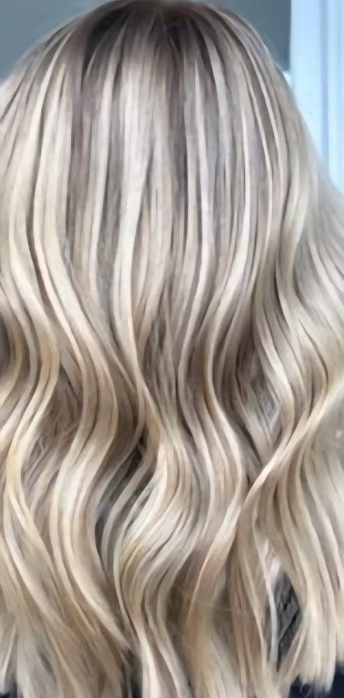 Partial Blonding + Gloss + Blowout at Nissi's Hair Salon in Wellesley Hills, MA