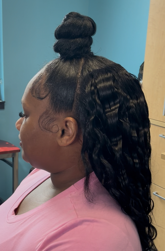 Halfup Half Down Style Quick Weave