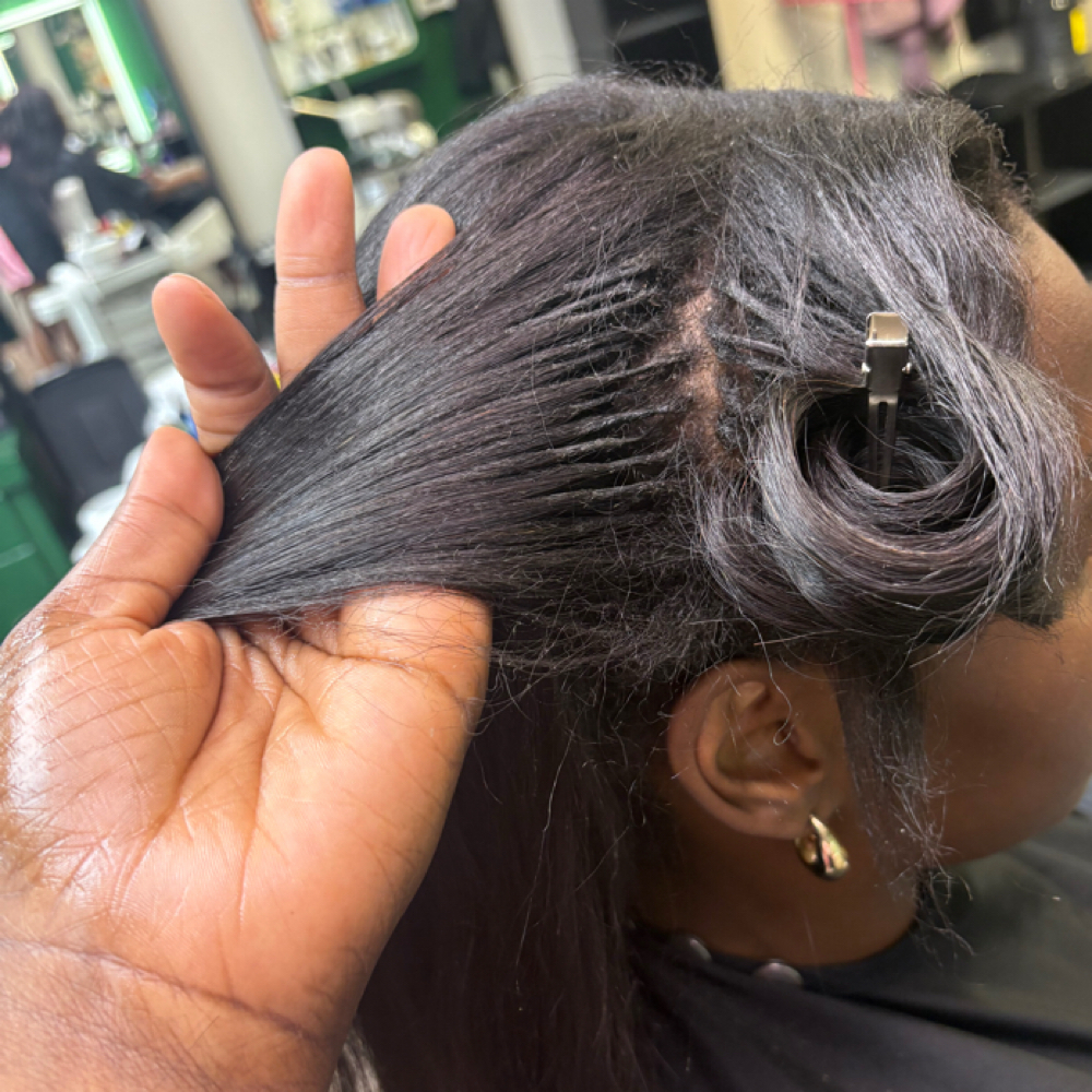 Hybrid K-tip/Sew In Install at Picturesque Hair in Pittsburgh, PA