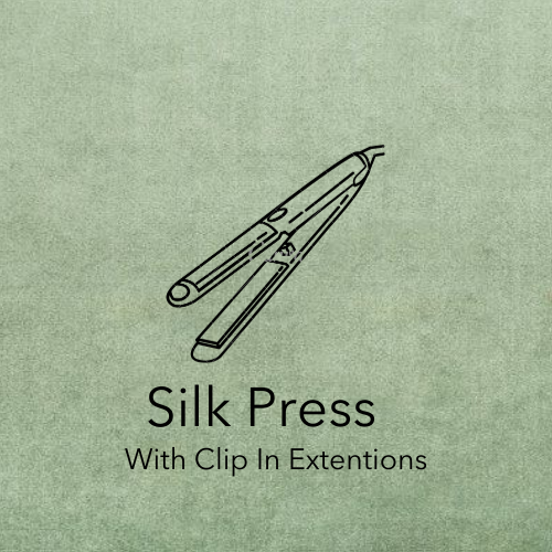 Silk Press With Clip In Extentions