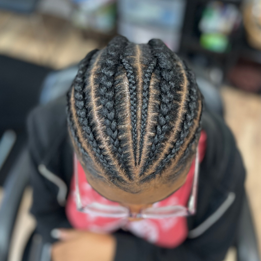 Natural Hair Cornrows at E. Mervel Beauty in Morrow, GA