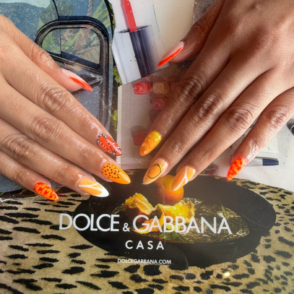 Encapsulated Nail Art at Material Girl Nail Boutique in Memphis, TN