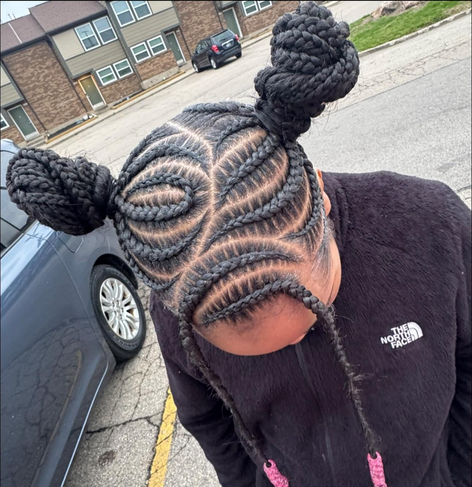 Kids 2 Braided Ponytails LARGE