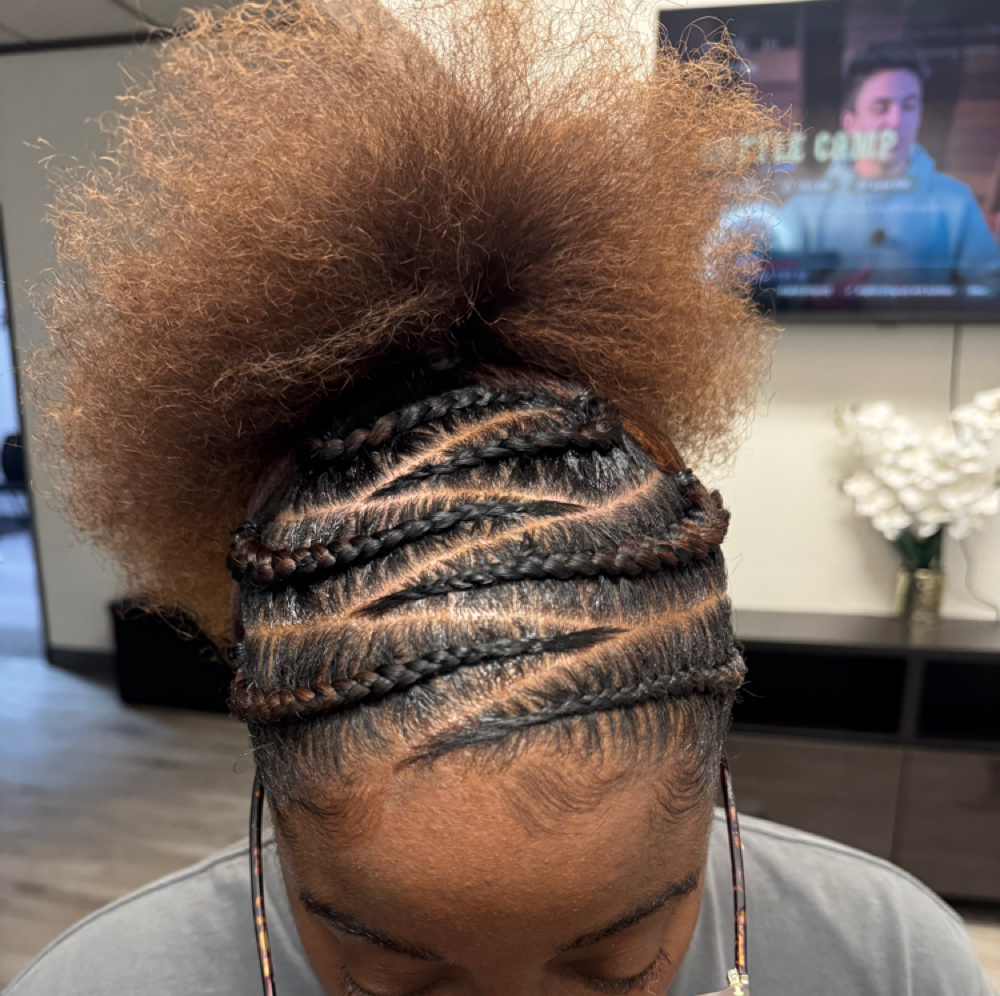 Front area braids (2-5) at Skinsational Beauty Boutique in Bethany, OK