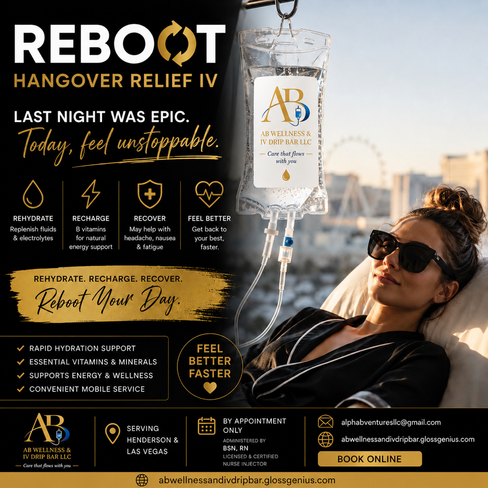 Reboot Hangover IV at AB Wellness & IV Drip BAR in Henderson, NV