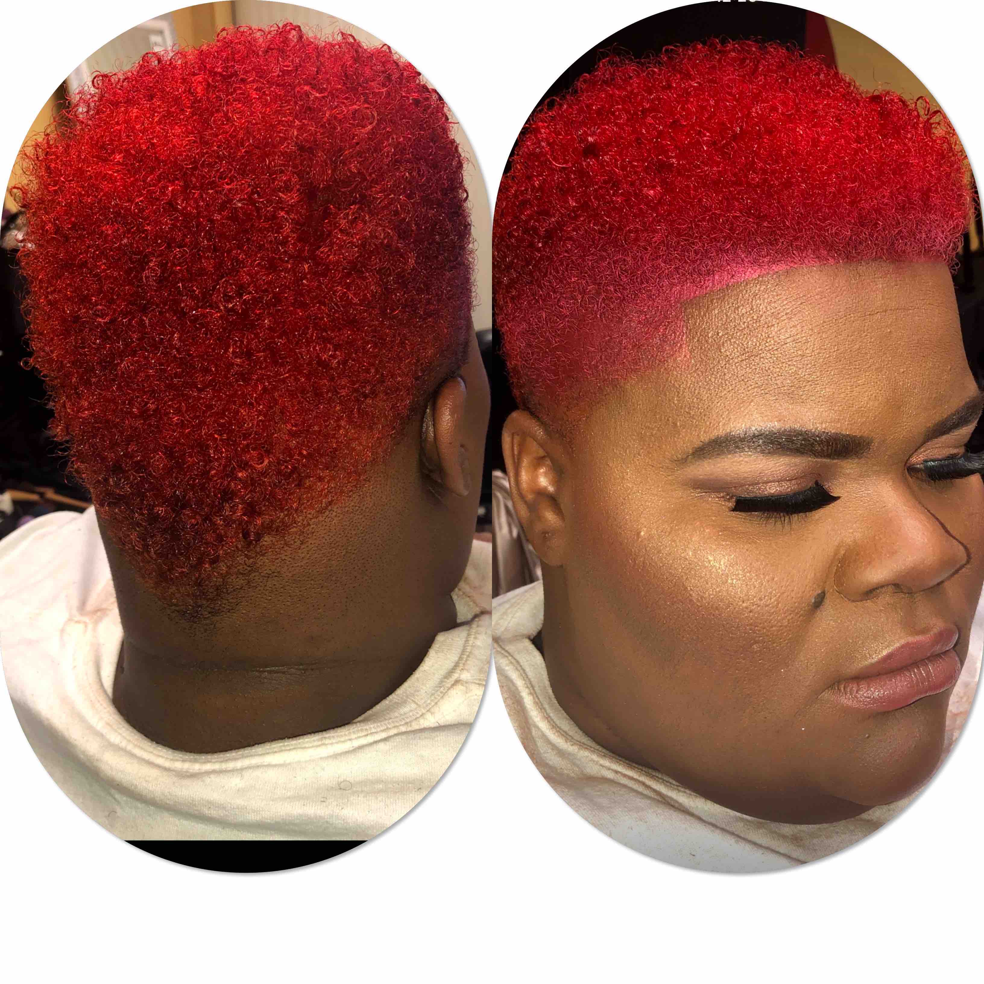 Woman Haircut Short Bleach/Color