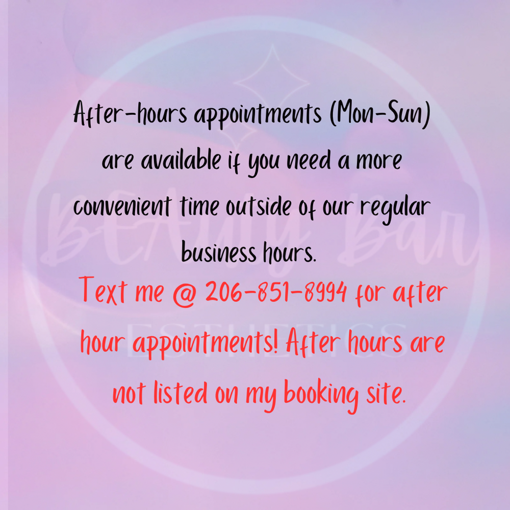Before/After hours/Squeeze In