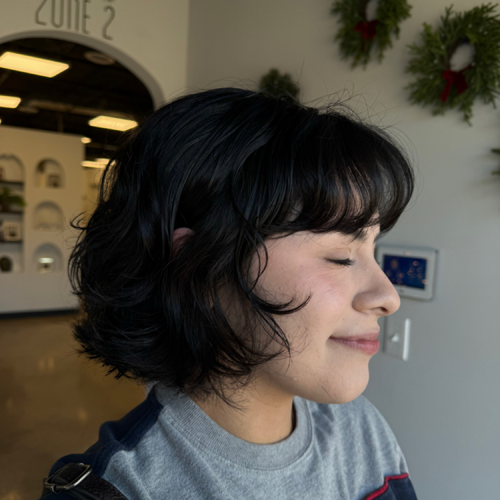 textured bob/short haircut at hairfairystephh in FortWorth, TX