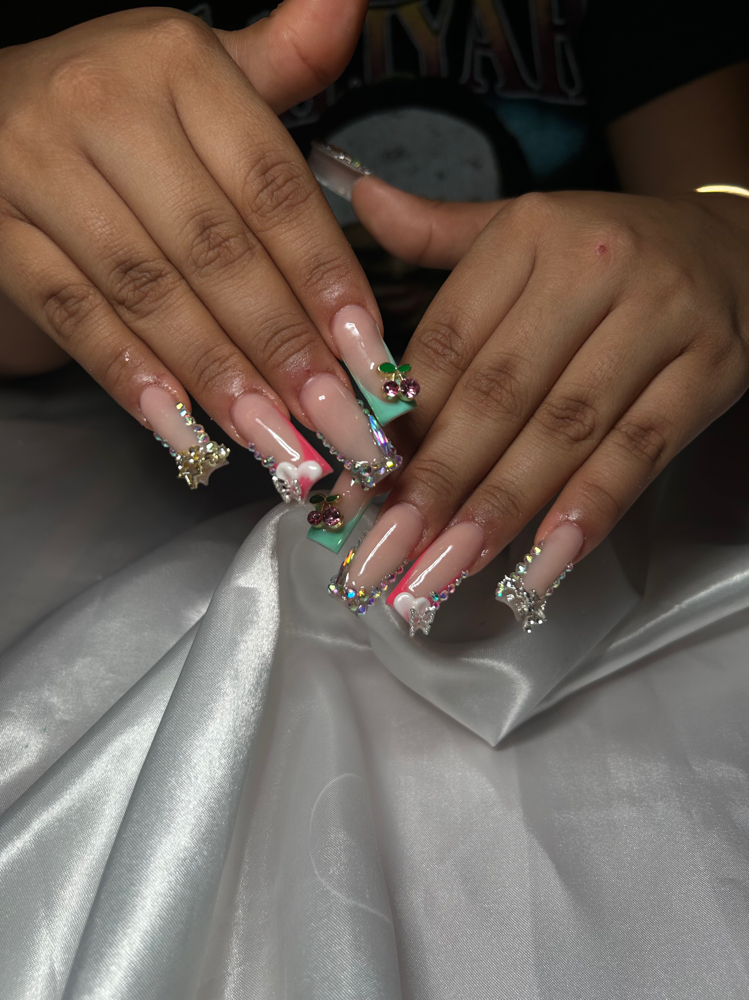 XL length acrylic nails