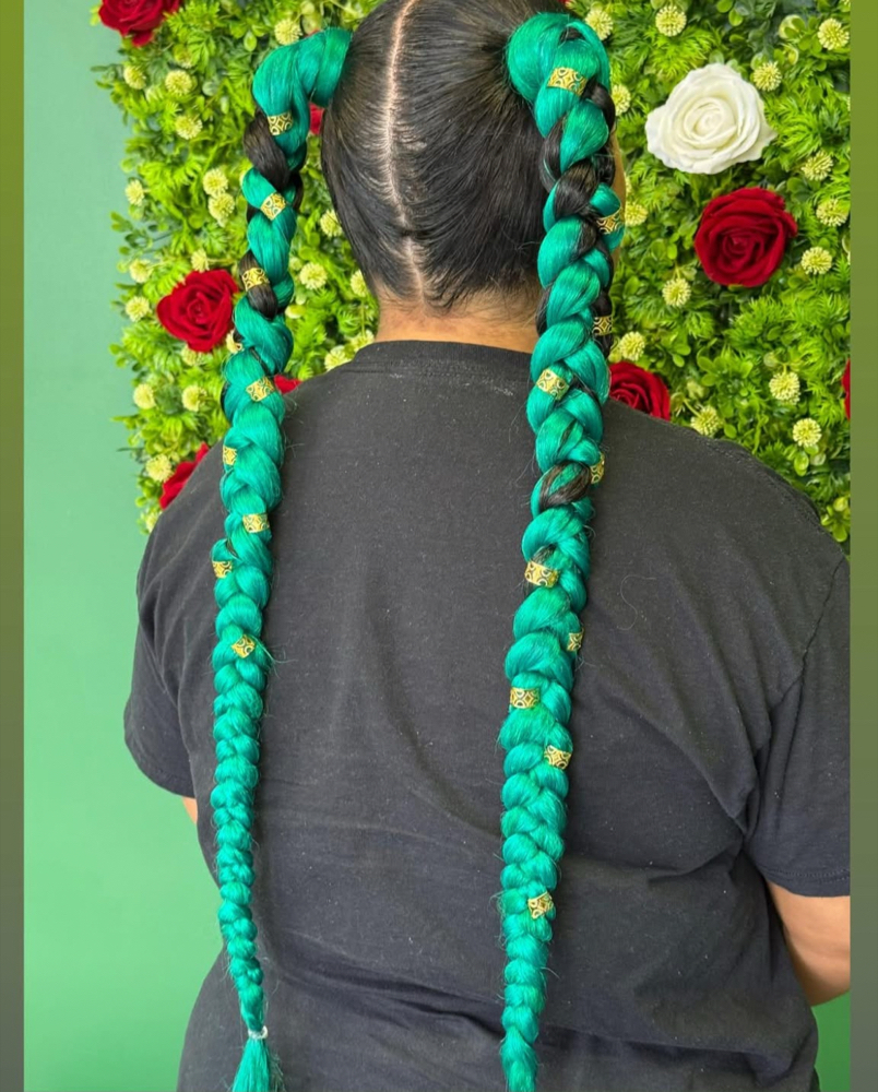 ✨Ponytail W 2 Braids✨