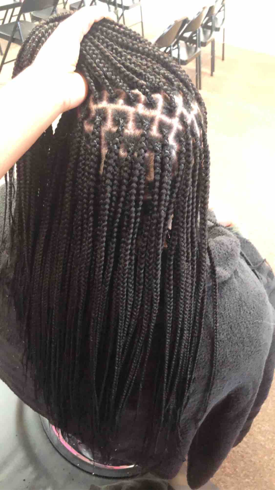 Small Waist Length Knotless Braids