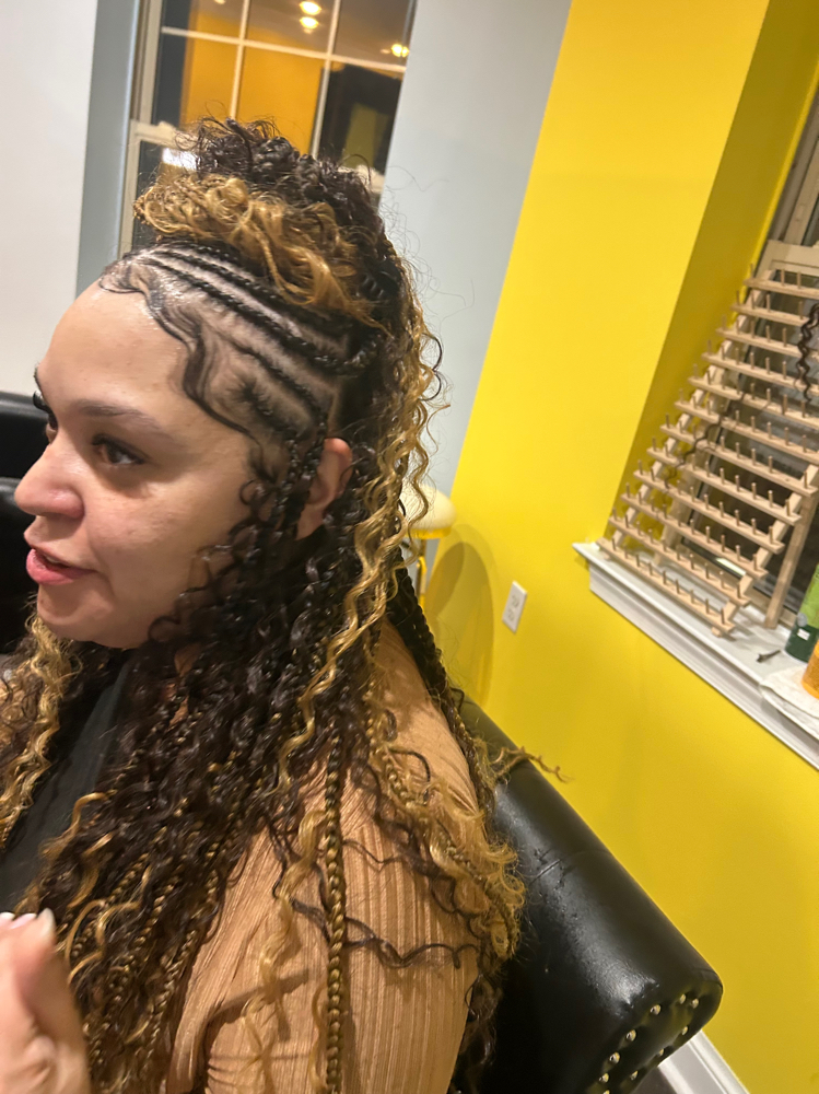 Medium Boho Knotless W/cornrows