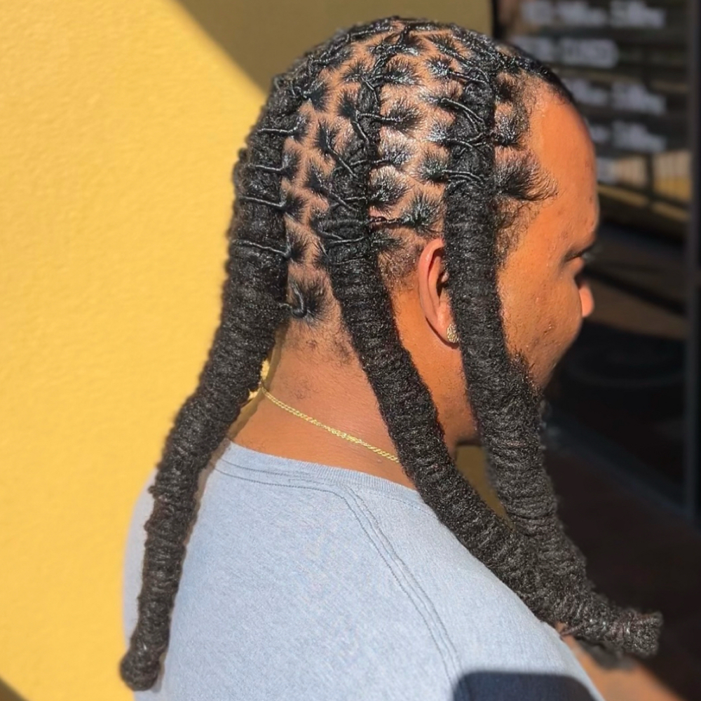 Loc Retwists + Haircut at Key Barbering in Houston, TX