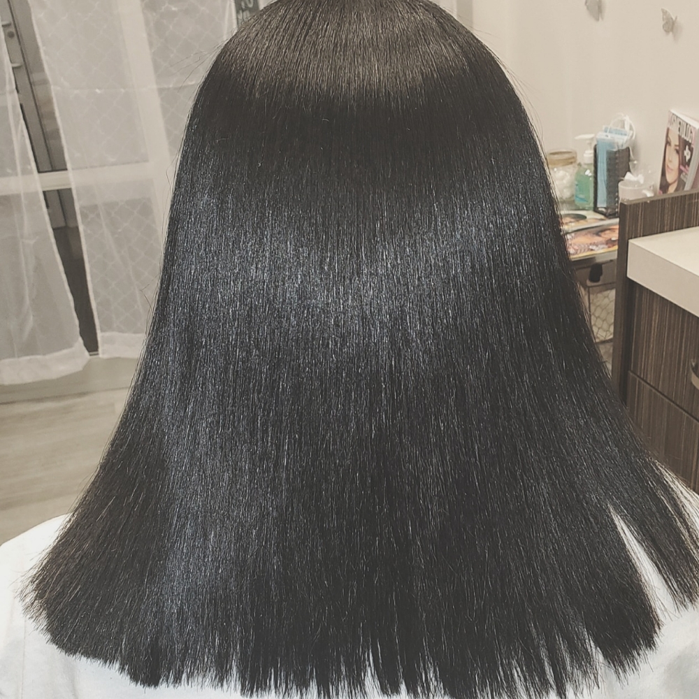 Silk Press Regular Shampoo Treatmet at Josephine's Girls Hair Studio💜🦋 in Houston, TX