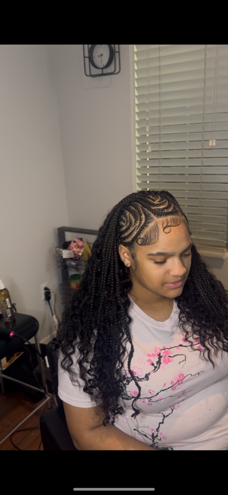 fulani braids w/quick weave