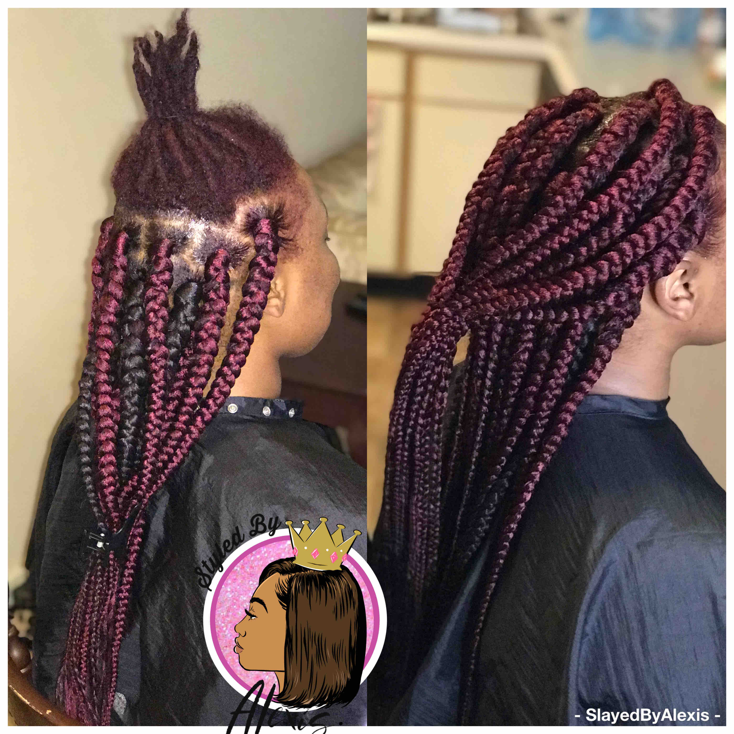 box braids over DREAD LOCS