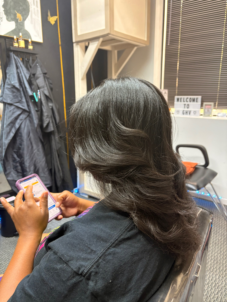 Layered Cut & Style Only at Goddesss Hair Vault in Houston, TX