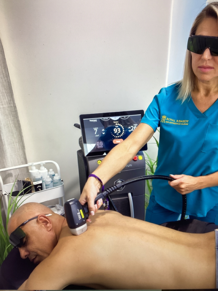 Men Full Back Laser Hair Removal at Royal Remedy Clinic in Tampa, FL